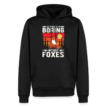 La vie serait si ennuyeuse sans Foxes Fuchs - Sweat à capuche Premium bio Homme - noir - Devant - Nico (187cm)