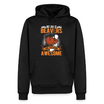 Because Beavers are freaking awesome Biber - Männer Premium Bio Hoodie - Schwarz - Vorne - Nico (187cm)