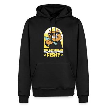 Catchelor Single Leben Katze Bachelor Party - Männer Premium Bio Hoodie - Schwarz - Vorne - Nico (187cm)