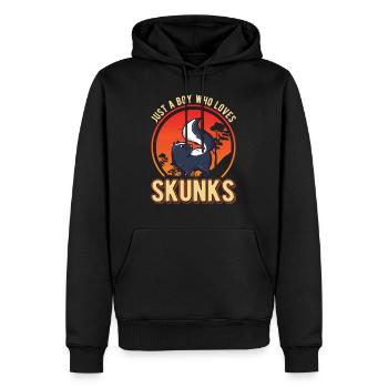 Stinktier Junge Skunk - Männer Premium Bio Hoodie - Schwarz - Vorne - Nico (187cm)