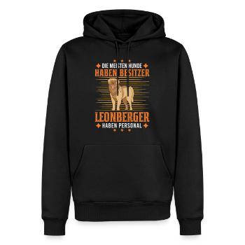 Leonberger Personal - Männer Premium Bio Hoodie - Schwarz - Vorne - Nico (187cm)