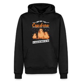 Capybara Cadeau Capybara Capibara - Sweat à capuche Premium bio Homme - noir - Devant - Nico (187cm)