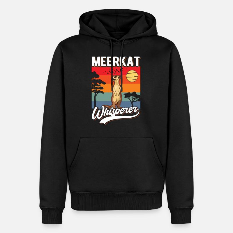 Erdmännchen Flüsterer Meerkat Whisperer - Sweat à capuche Premium bio Homme - noir