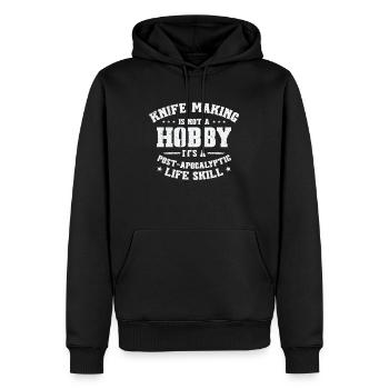 Messer Selbst Schmieden Damast Stahl Schmied - Männer Premium Bio Hoodie - Schwarz - Vorne - Nico (187cm)