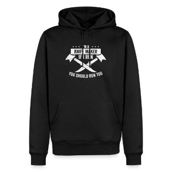 Messer Selbst Schmieden Damast Stahl Schmied - Männer Premium Bio Hoodie - Schwarz - Vorne - Nico (187cm)