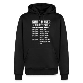 Messer Selbst Schmieden Damast Stahl Schmied - Männer Premium Bio Hoodie - Schwarz - Vorne - Nico (187cm)
