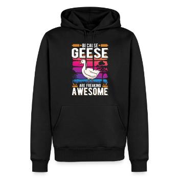 Because Geese are freaking awesome Gänse - Männer Premium Bio Hoodie - Schwarz - Vorne - Nico (187cm)