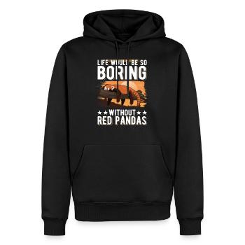 Panda Rouge Cadeau Panda Rouge - Sweat à capuche Premium bio Homme - noir - Devant - Nico (187cm)