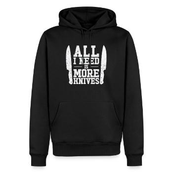 Messer Selbst Schmieden Damast Stahl Schmied - Männer Premium Bio Hoodie - Schwarz - Vorne - Nico (187cm)