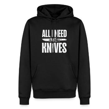 Messer Selbst Schmieden Damast Stahl Schmied - Männer Premium Bio Hoodie - Schwarz - Vorne - Nico (187cm)