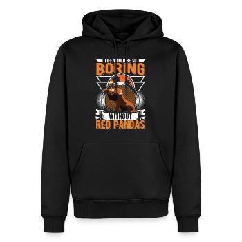 Panda Rouge Cadeau Panda Rouge - Sweat à capuche Premium bio Homme - noir - Devant - Nico (187cm)