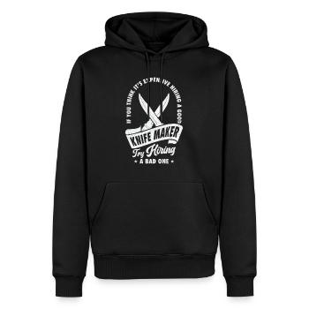 Messer Selbst Schmieden Damast Stahl Schmied - Männer Premium Bio Hoodie - Schwarz - Vorne - Nico (187cm)