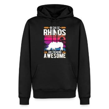 Because Rhinos are freaking awesome Nashorn - Männer Premium Bio Hoodie - Schwarz - Vorne - Nico (187cm)