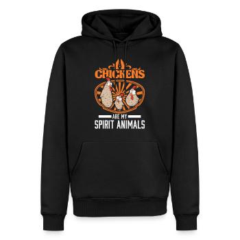 Les poulets sont mes animaux spirituels Hühner - Sweat à capuche Premium bio Homme - noir - Devant - Nico (187cm)