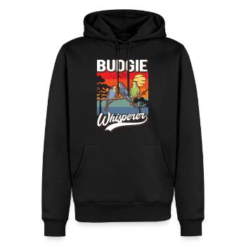 Budgerigar Whisperer Perruche Whisperer Welli - Sweat à capuche Premium bio Homme - noir - Devant - Nico (187cm)