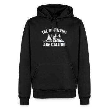 The Mountains are Calling Outdoor Berge Wandern - Männer Premium Bio Hoodie - Schwarz - Vorne - Nico (187cm)