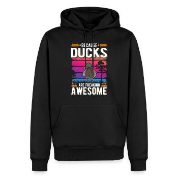 Canard Cadeau Éleveur de Canard - Sweat à capuche Premium bio Homme - noir - Devant - Nico (187cm)