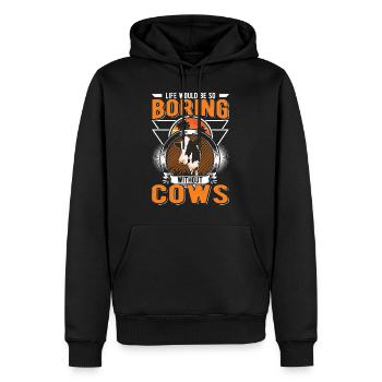 Cow Gift Cattle Cows Cattle Breeder - Men’s Premium Organic Hoodie - black - Front - Nico (187cm)