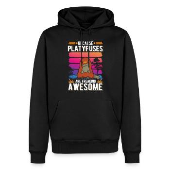 Platypus Gift Platypus - Men’s Premium Organic Hoodie - black - Front - Nico (187cm)