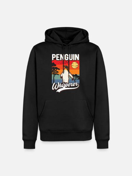 Pinguin Flüsterer Penguin Whisperer - Männer Premium Bio Hoodie - Schwarz