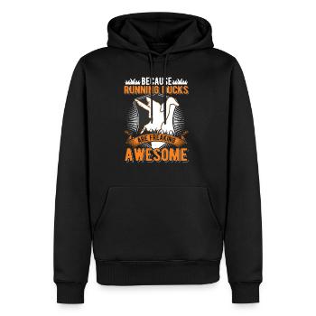 Indien Running Gift Runner Canard - Sweat à capuche Premium bio Homme - noir - Devant - Nico (187cm)