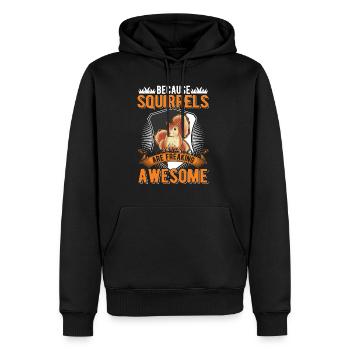Cadeau Écureuil Écureuil Gris Écureuil - Sweat à capuche Premium bio Homme - noir - Devant - Nico (187cm)