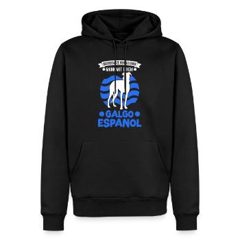 Galgo Espanol Homme Lévrier Espagnol - Sweat à capuche Premium bio Homme - noir - Devant - Nico (187cm)