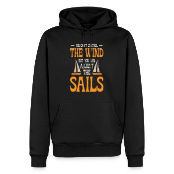 Bateau Voilier Voilier Bateau de sport Bateau à moteur - Sweat à capuche Premium bio Homme - noir - Devant - Nico (187cm)