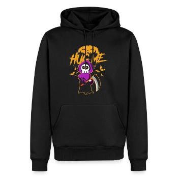 Hug Me Classic Skull of Death Creepy Skeleton - Men’s Premium Organic Hoodie - black - Front - Nico (187cm)