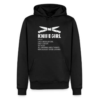 Couteau Auto Forgeron Damascus Steel - Sweat à capuche Premium bio Homme - noir - Devant - Nico (187cm)
