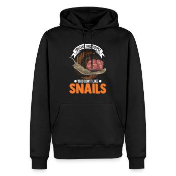 Schnecke Schneckenliebhaber - Männer Premium Bio Hoodie - Schwarz - Vorne - Nico (187cm)