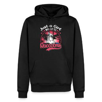 Waschbär Mädchen Raccoon Girl - Sweat à capuche Premium bio Homme - noir - Devant - Nico (187cm)