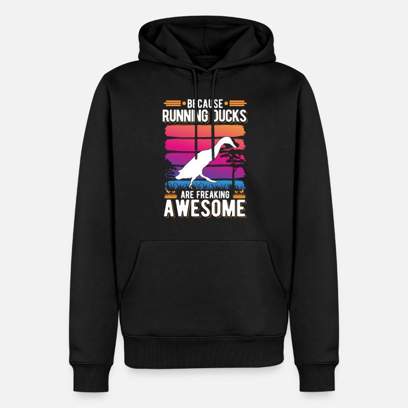 Indien Running Gift Runner Canard - Sweat à capuche Premium bio Homme - noir