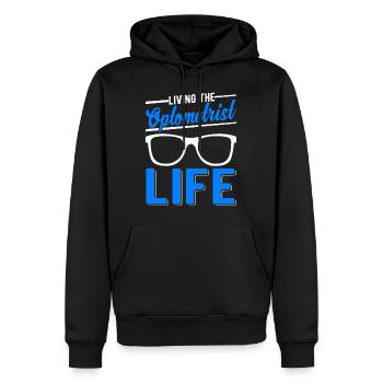 Living the Optometrist Life Optiker - Männer Premium Bio Hoodie - Schwarz - Vorne - Nico (187cm)