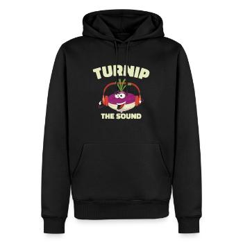 Music Turnip Party Music Lover Vegetable - Men’s Premium Organic Hoodie - black - Front - Nico (187cm)