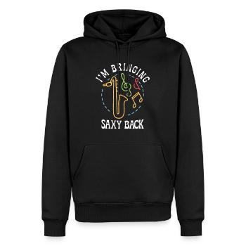 Musique Saxophone Musique classique Saxophoniste - Sweat à capuche Premium bio Homme - noir - Devant - Nico (187cm)