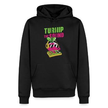 Music Turnip Party Music Lover Vegetable - Men’s Premium Organic Hoodie - black - Front - Nico (187cm)