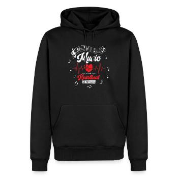 Musik Herzklopfen Musikliebhaber Leben Lieder - Männer Premium Bio Hoodie - Schwarz - Vorne - Nico (187cm)