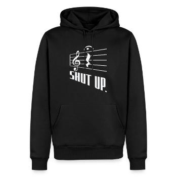 Fermata Compositeur de musique Écrivant un symbole musical - Sweat à capuche Premium bio Homme - noir - Devant - Nico (187cm)