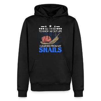 Schnecke Geschenk Weinbergschnecke - Männer Premium Bio Hoodie - Schwarz - Vorne - Nico (187cm)