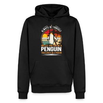 Pingouin Cadeau Pingouin - Sweat à capuche Premium bio Homme - noir - Devant - Nico (187cm)