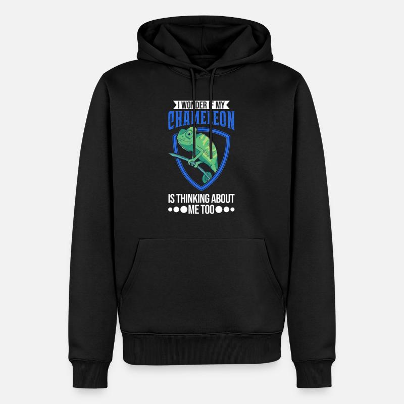 Chameleon Cadeau Caméléon - Sweat à capuche Premium bio Homme - noir