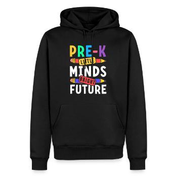 Enfants d’âge préscolaire Retour à l’école Little Minds Bright - Sweat à capuche Premium bio Homme - noir - Devant - Nico (187cm)