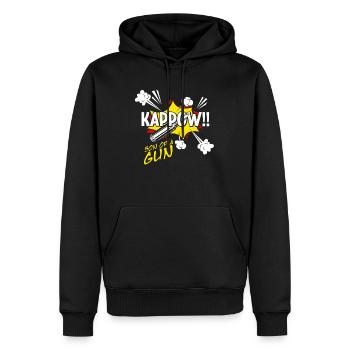 Kappow Bullets Gun Explosion Big bang Aesthetic - Men’s Premium Organic Hoodie - black - Front - Nico (187cm)