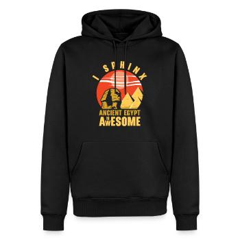 Mythe égyptien Symboles hiéroglyphes anciens - Sweat à capuche Premium bio Homme - noir - Devant - Nico (187cm)