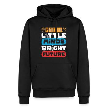 Enfants d’âge préscolaire Retour à l’école Little Minds Bright - Sweat à capuche Premium bio Homme - noir - Devant - Nico (187cm)