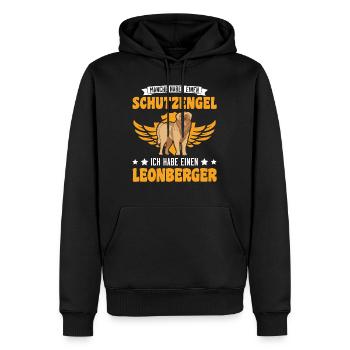 Leonberger Schutzengel - Männer Premium Bio Hoodie - Schwarz - Vorne - Nico (187cm)