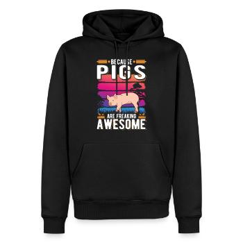 Because Pigs are freaking awesome Schweine - Männer Premium Bio Hoodie - Schwarz - Vorne - Nico (187cm)
