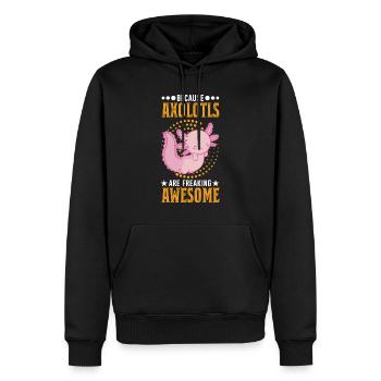 Because Axolotls are freaking awesome - Men’s Premium Organic Hoodie - black - Front - Nico (187cm)