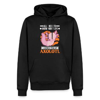 Axolotl Geschenk Schwanzlurch - Männer Premium Bio Hoodie - Schwarz - Vorne - Nico (187cm)